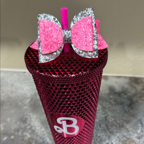 Barbie Pink Glitter Tumbler with Bow - Picture 3 of 3